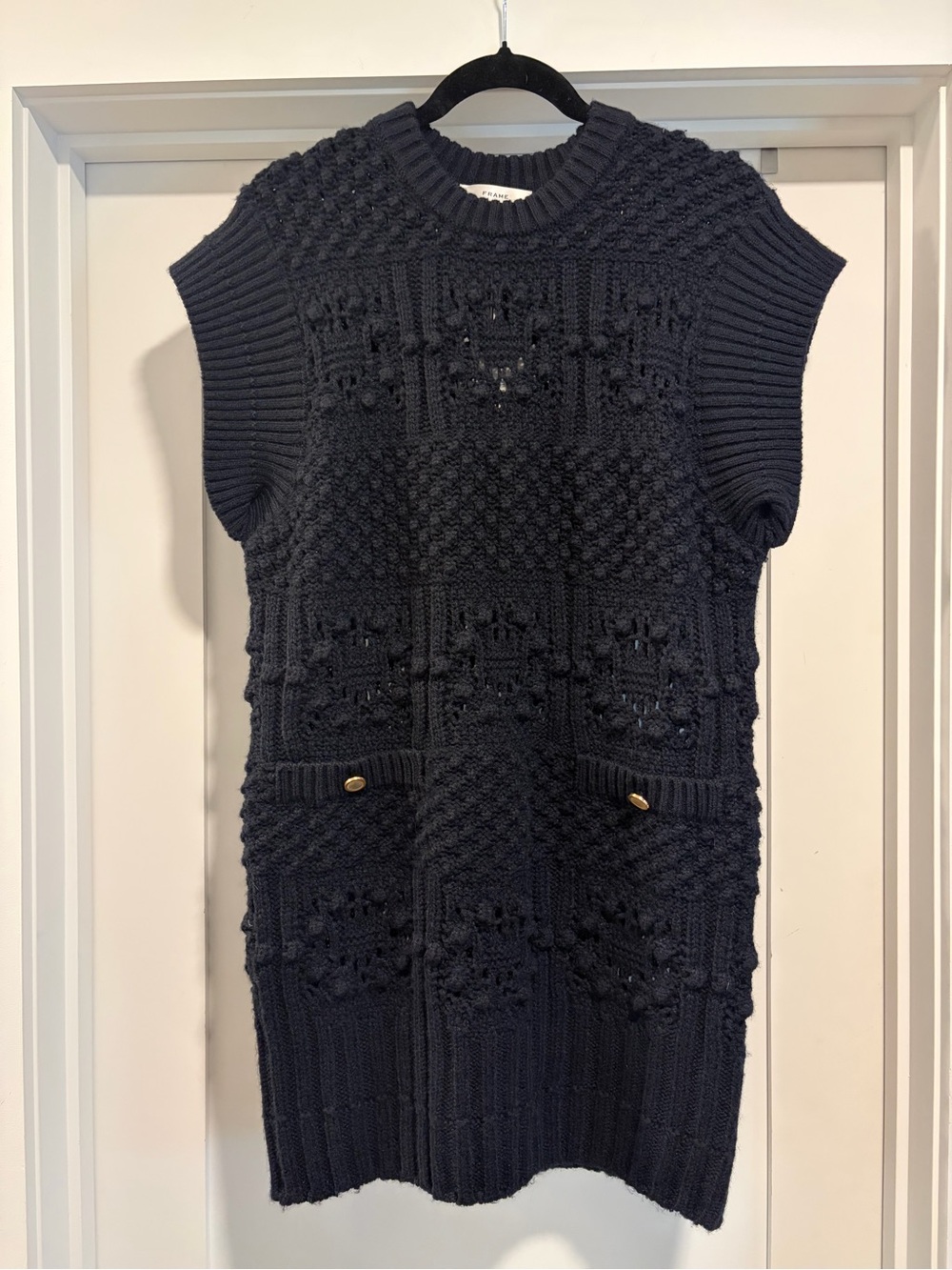 NWT: FRAME Knit Sweater Dress, Navy Blue, Medium - Picture 7 of 10